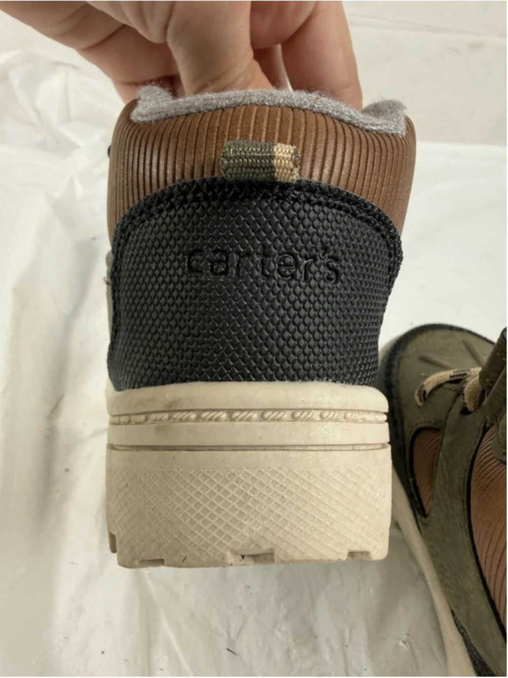 CARTER'S ILKER HIKING ANKLE BOOTS SZ 7M BROWN OLIVE LITTLE BOYS